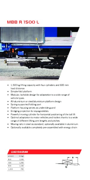 Plataformas de carga MBB Palfinger MBB R 1500 L