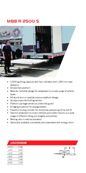 Plataformas de carga MBB Palfinger MBB R 2500 S