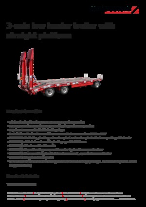 remolque lowbed Schwarzmüller 3-axle low loader trailer with straight platform
