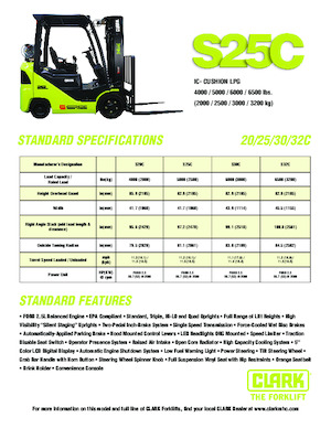 Carretillas elevadoras de gas Clark S20C