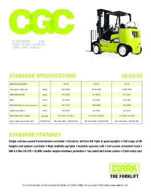 Carretillas elevadoras de gas Clark CGC 55
