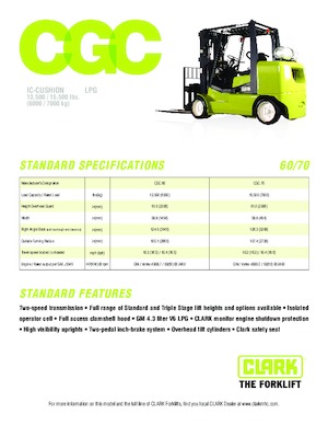 Carretillas elevadoras de gas Clark CGC 70