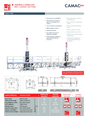 Plataformas elevadoras de mástil CAMAC Camac 1500