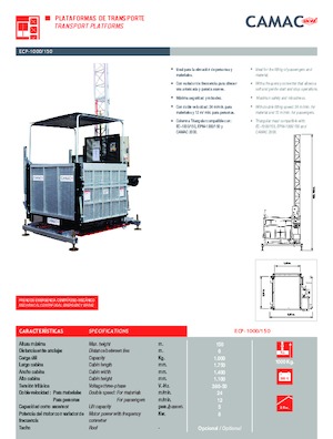 Elevadores Industriales CAMAC ECP 1000/150