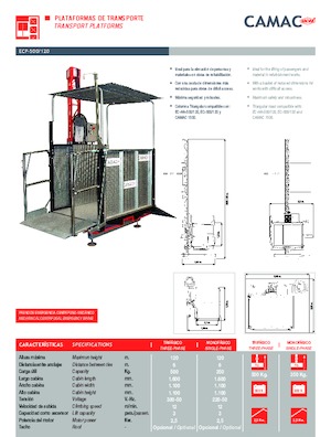 Elevadores Industriales CAMAC ECP 500/120