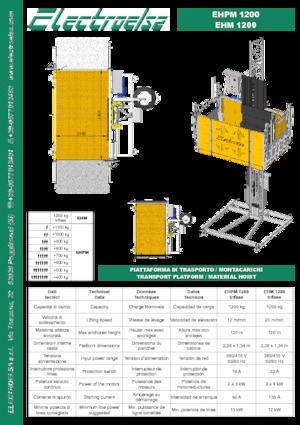Elevadores Industriales Electroelsa EHPM 1200