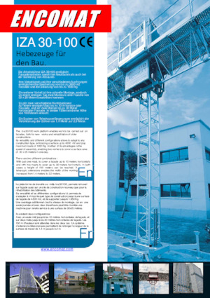 Plataformas elevadoras de mástil Encomat IZA 30/100