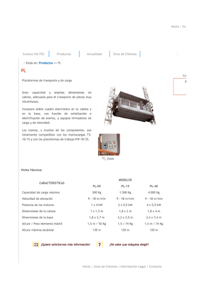 Plataformas elevadoras de mástil Saltec PL 40