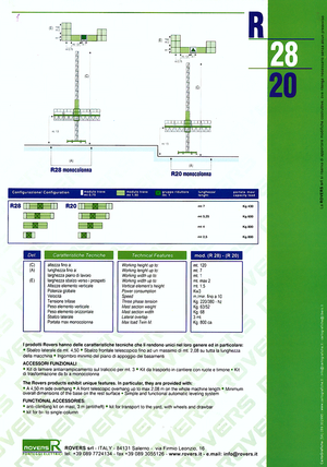 Plataformas elevadoras de mástil Rovers R 28 mono