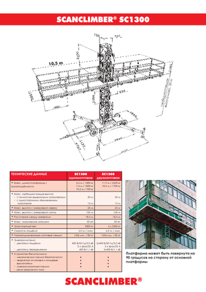 Plataformas elevadoras de mástil Scanclimber SC 1300 D