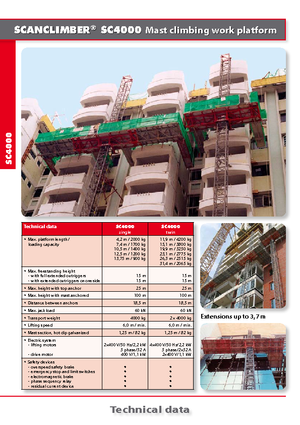 Plataformas elevadoras de mástil Scanclimber SC 4000 D