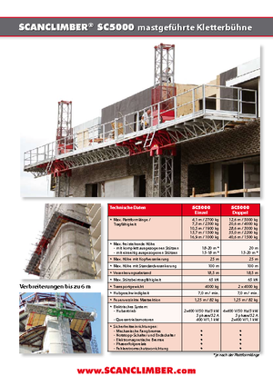 Plataformas elevadoras de mástil Scanclimber SC 5000 E