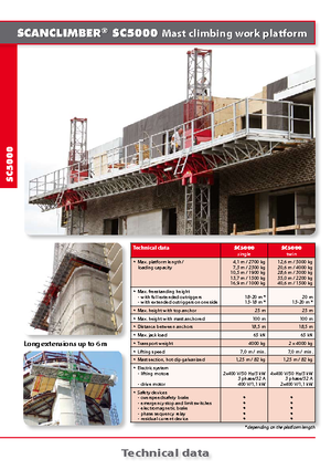 Plataformas elevadoras de mástil Scanclimber SC 5000 E