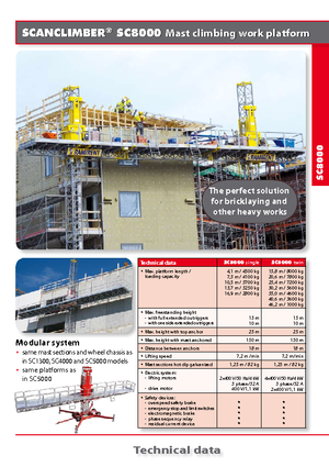 Plataformas elevadoras de mástil Scanclimber SC 8000 E