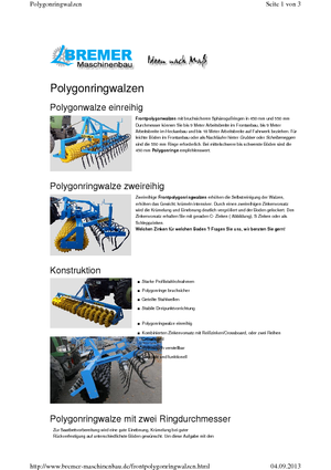 Rodillos para prado y campo Bremer PG 400