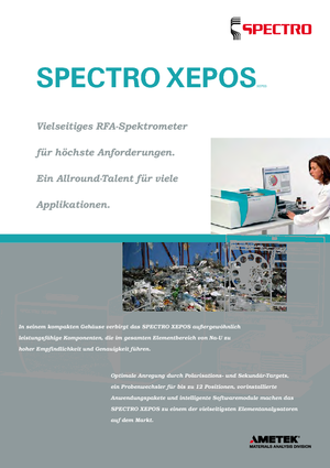 Analizadores para metal Spectro SPECTRO XEPOS