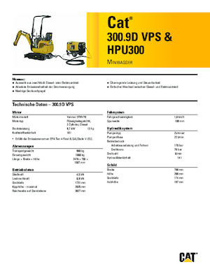Miniexcavadoras Caterpillar 300.9D VPS 