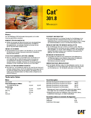 Miniexcavadoras Caterpillar 301.8