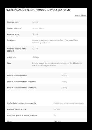 Miniexcavadoras Caterpillar 302.7D CR
