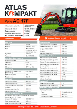 Miniexcavadoras Atlas Kompakt AC 17F