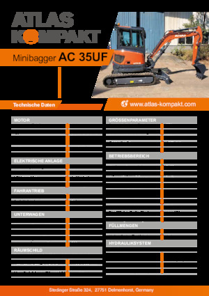 Miniexcavadoras Atlas Kompakt AC 35UF