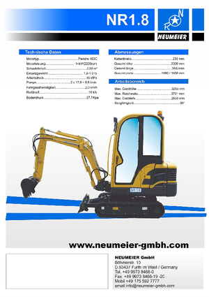 Miniexcavadoras Neumeier NR 1.8