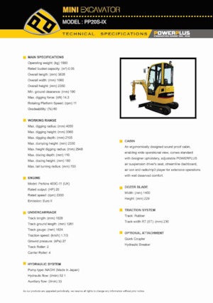 Miniexcavadoras PowerPlus PP20S-IX