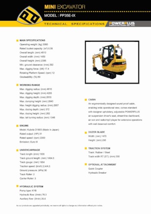 Miniexcavadoras PowerPlus PP35E-IX