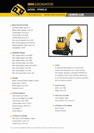 Miniexcavadoras PowerPlus PP60S-IX