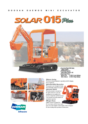 Miniexcavadoras Doosan Solar 015 Plus