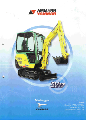 Miniexcavadoras Yanmar SV17