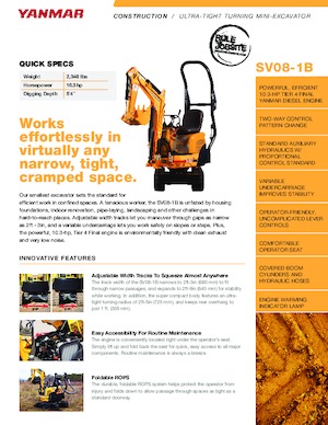 Miniexcavadoras Yanmar SV08-1B