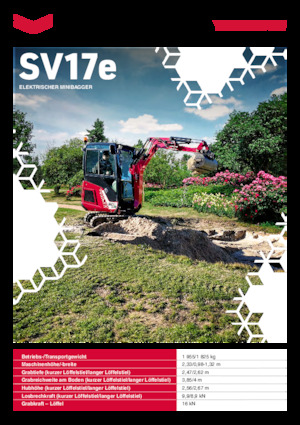 Excavadoras de orugas eléctricas Yanmar SV17e