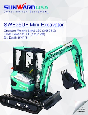 Miniexcavadoras Sunward SWE25UF 