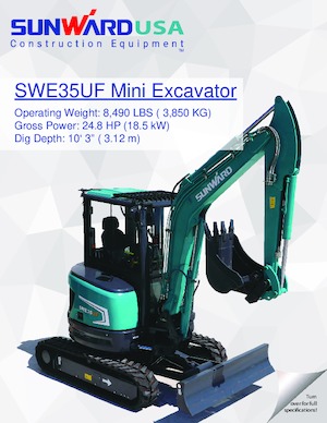 Miniexcavadoras Sunward SWE35UF 