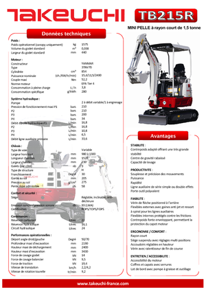 Miniexcavadoras Takeuchi TB 215 R