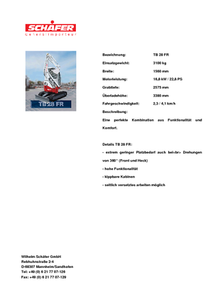 Miniexcavadoras Takeuchi TB 28 FR