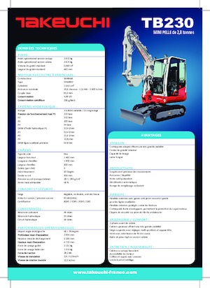 Miniexcavadoras Takeuchi TB 230