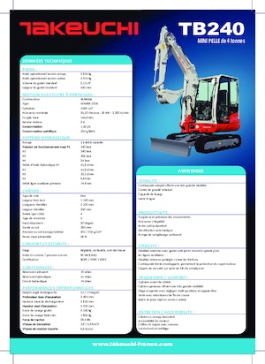 Miniexcavadoras Takeuchi TB 240