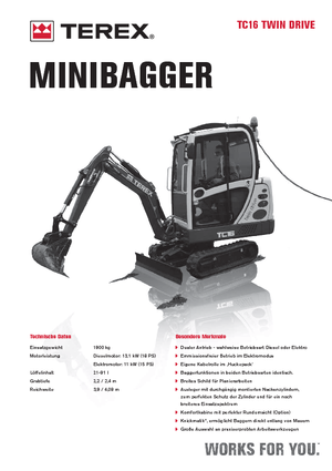 Miniexcavadoras Terex TC 16 Twindrive