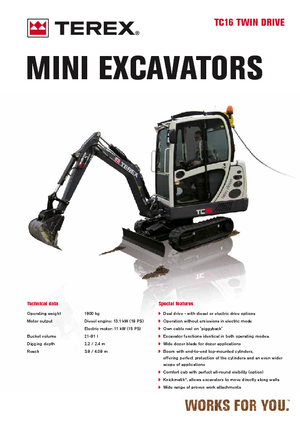 Miniexcavadoras Terex TC 16 Twindrive