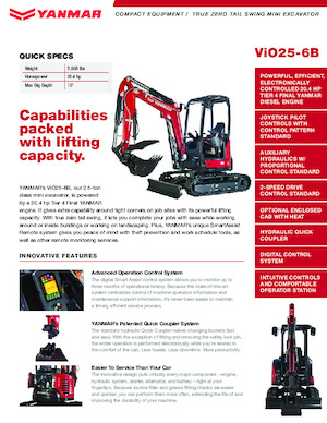 Miniexcavadoras Yanmar ViO25-6B