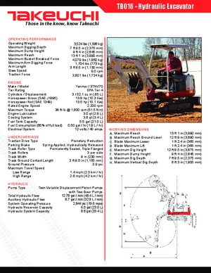 Miniexcavadoras Takeuchi TB 016 A