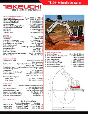 Miniexcavadoras Takeuchi TB 250