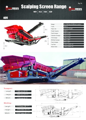 Platas cribadoras móviels Maximus 409