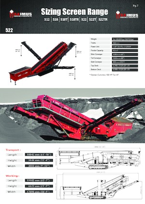 Platas cribadoras móviels Maximus 522