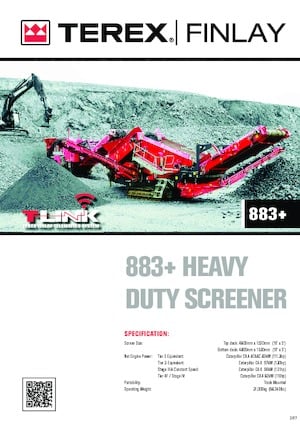 Platas cribadoras móviels Terex-Finlay 883+