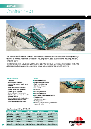 Platas cribadoras móviels Powerscreen Chieftain 1700-2D