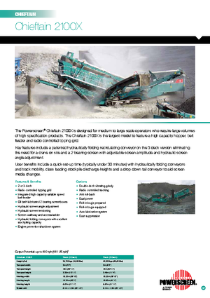 Platas cribadoras móviels Powerscreen Chieftain 2100 X 3D
