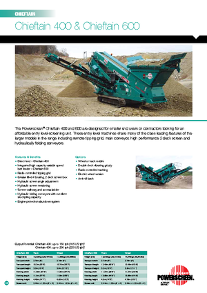 Platas cribadoras móviels Powerscreen Chieftain 400 Rad